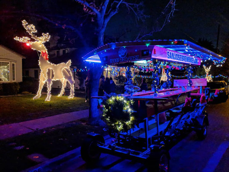 Willow Glen Holiday Light Tours San Jose Brew Bike